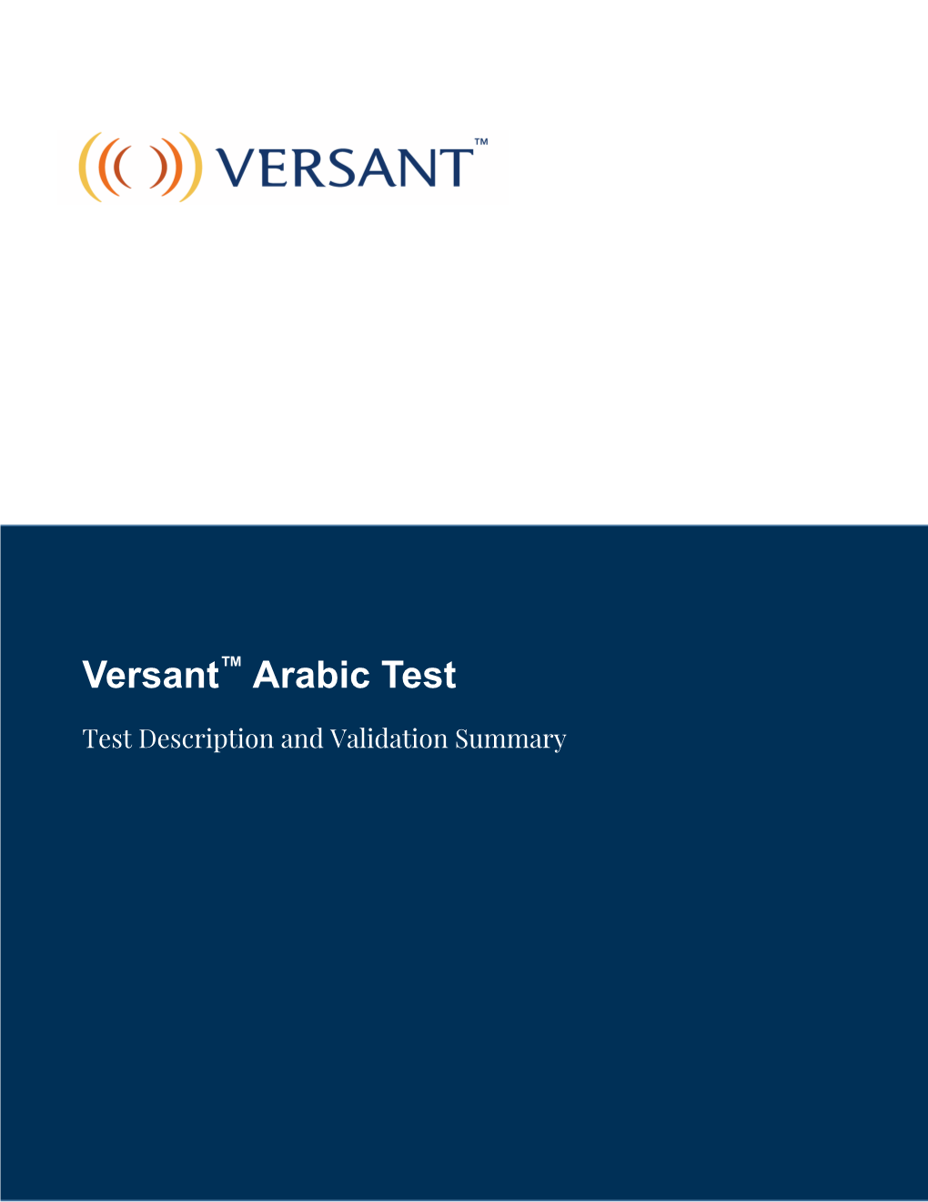 Versant™ Arabic Test