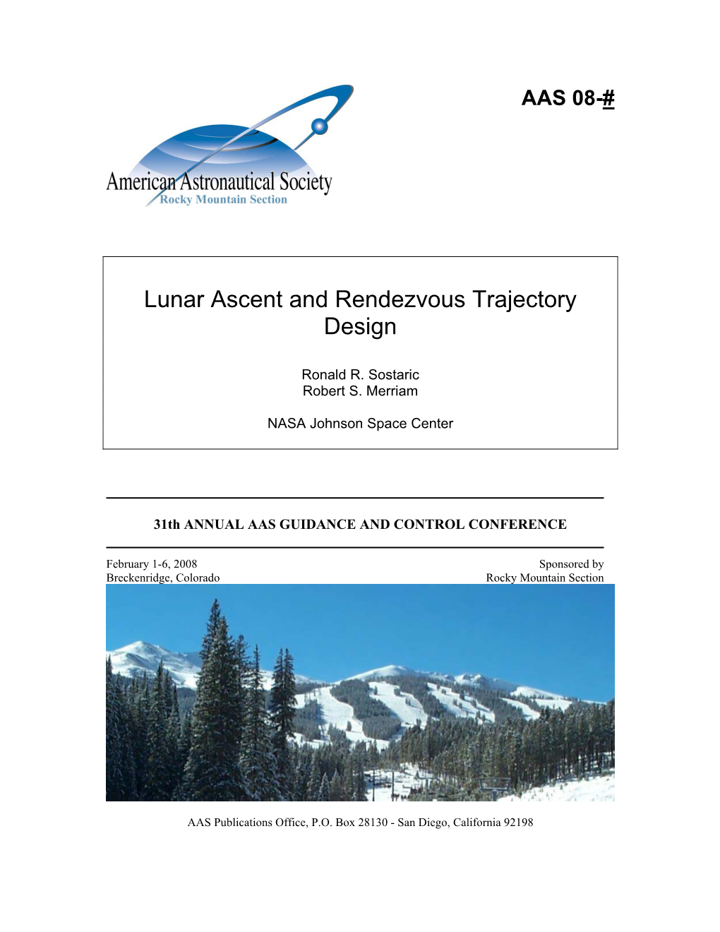 Lunar Ascent and Rendezvous Trajectory Design