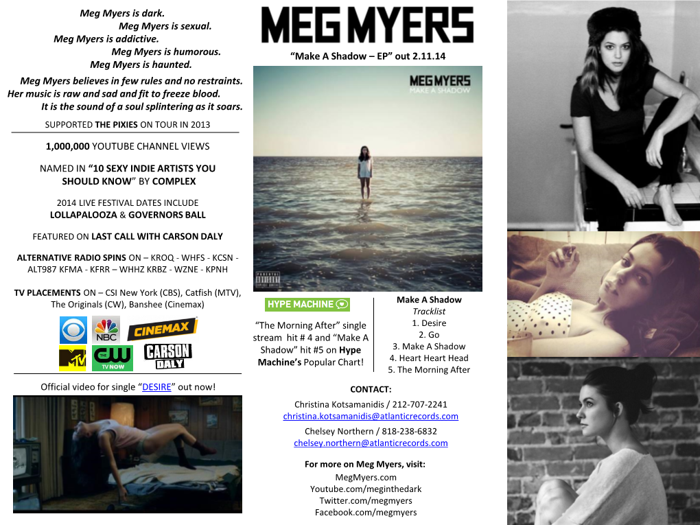 Meg Myers Is Dark. Meg Myers Is Sexual. Meg Myers Is Addictive