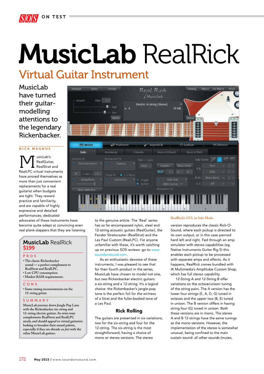 Musiclab Realrick Virtual Guitar Instrument Musiclab Have Turned Their Guitar- Modelling Attentions to the Legendary Rickenbacker