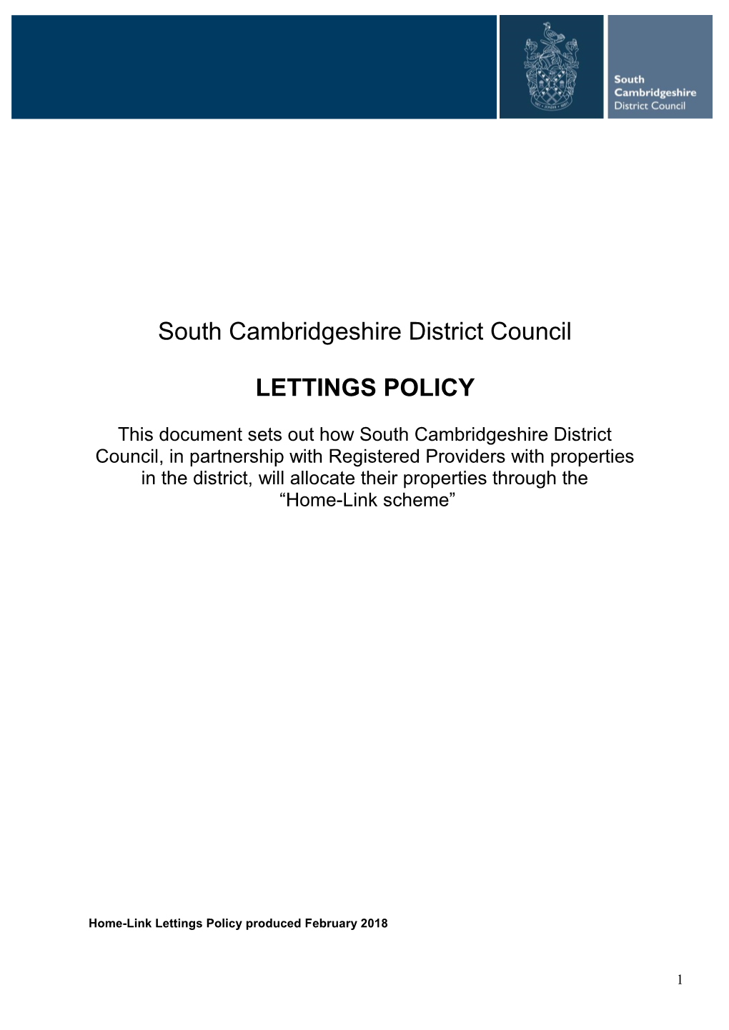 CC Home-Link Lettings Policy