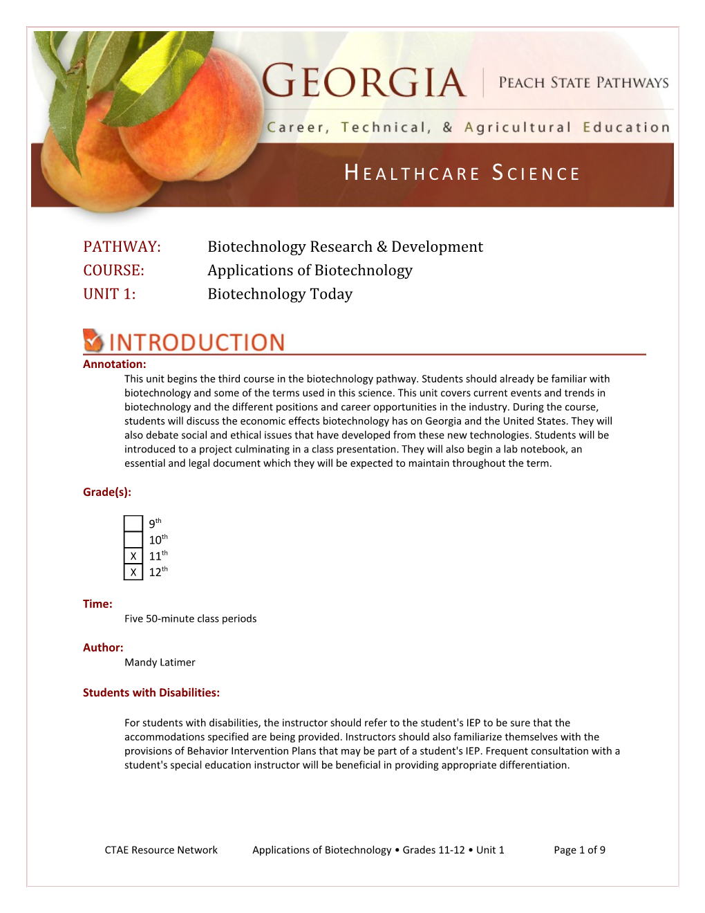 PATHWAY: Biotechnology Research & Development