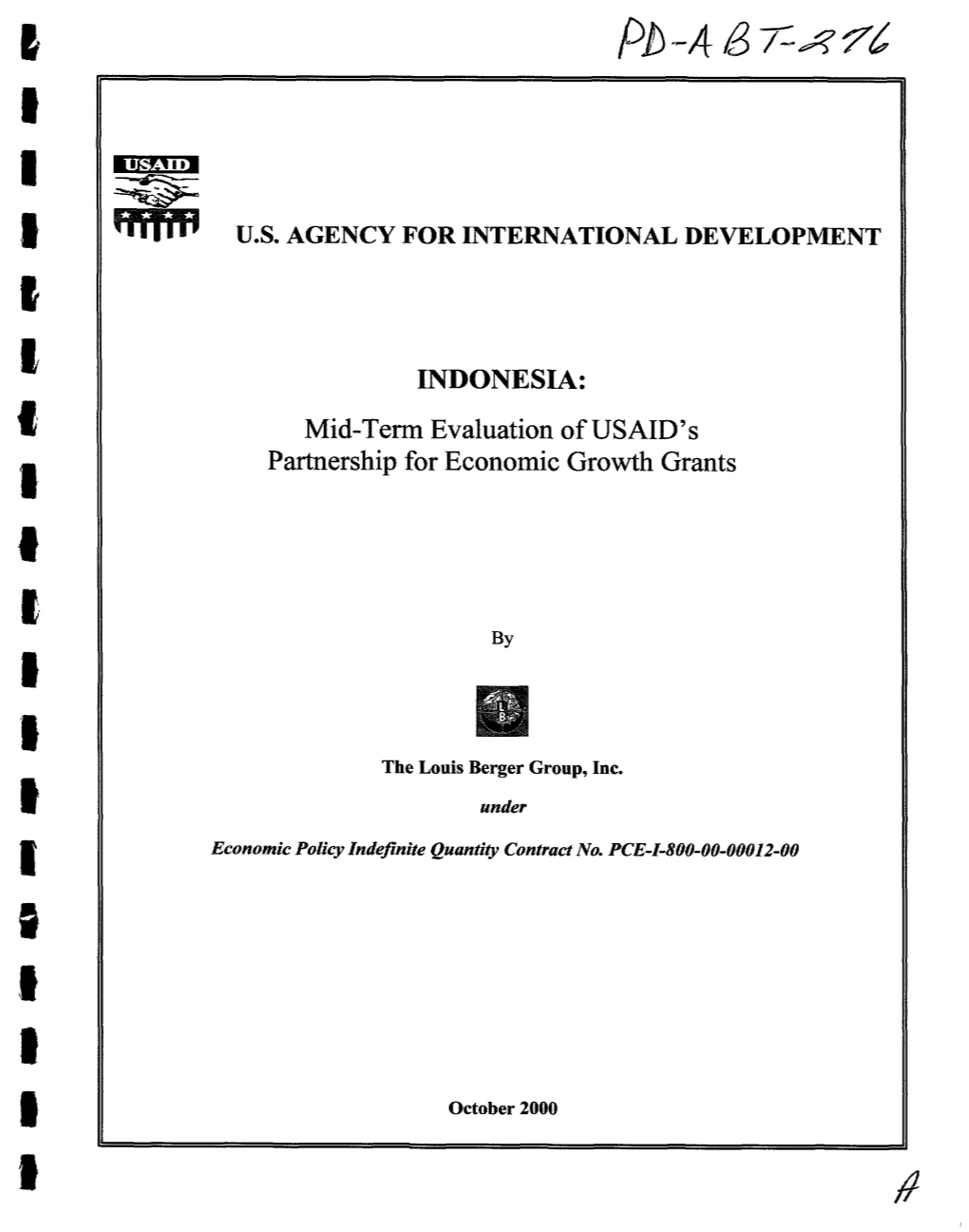 Mid-Term Evaluation of USAID's Partnership for Economic Growth Grants