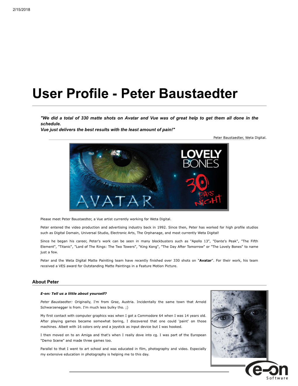 User Profile - Peter Baustaedter