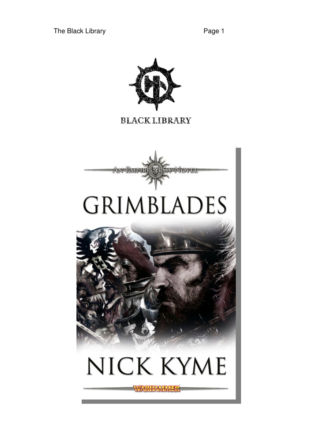 GRIMBLADES an Empire Army Novel by Nick Kyme