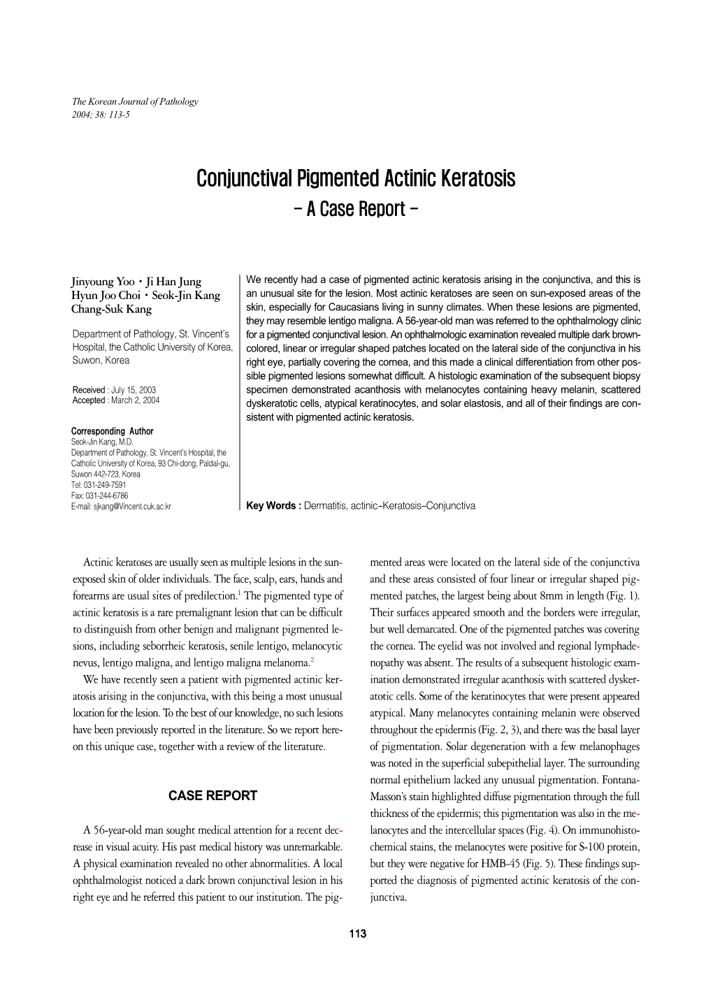 Conjunctival Pigmented Actinic Keratosis - a Case Report