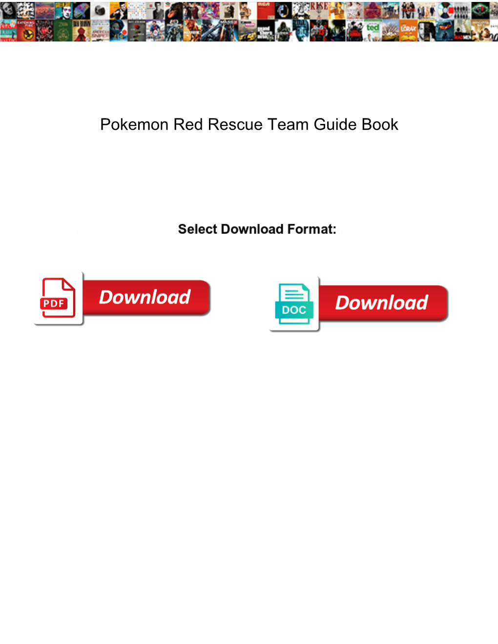 Pokemon Red Rescue Team Guide Book