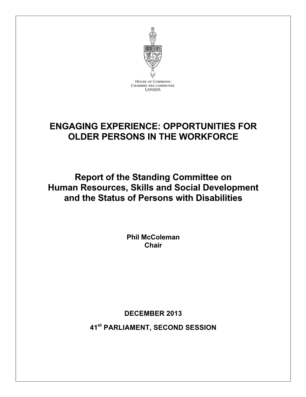 Opportunities for Older Persons in the Workforce