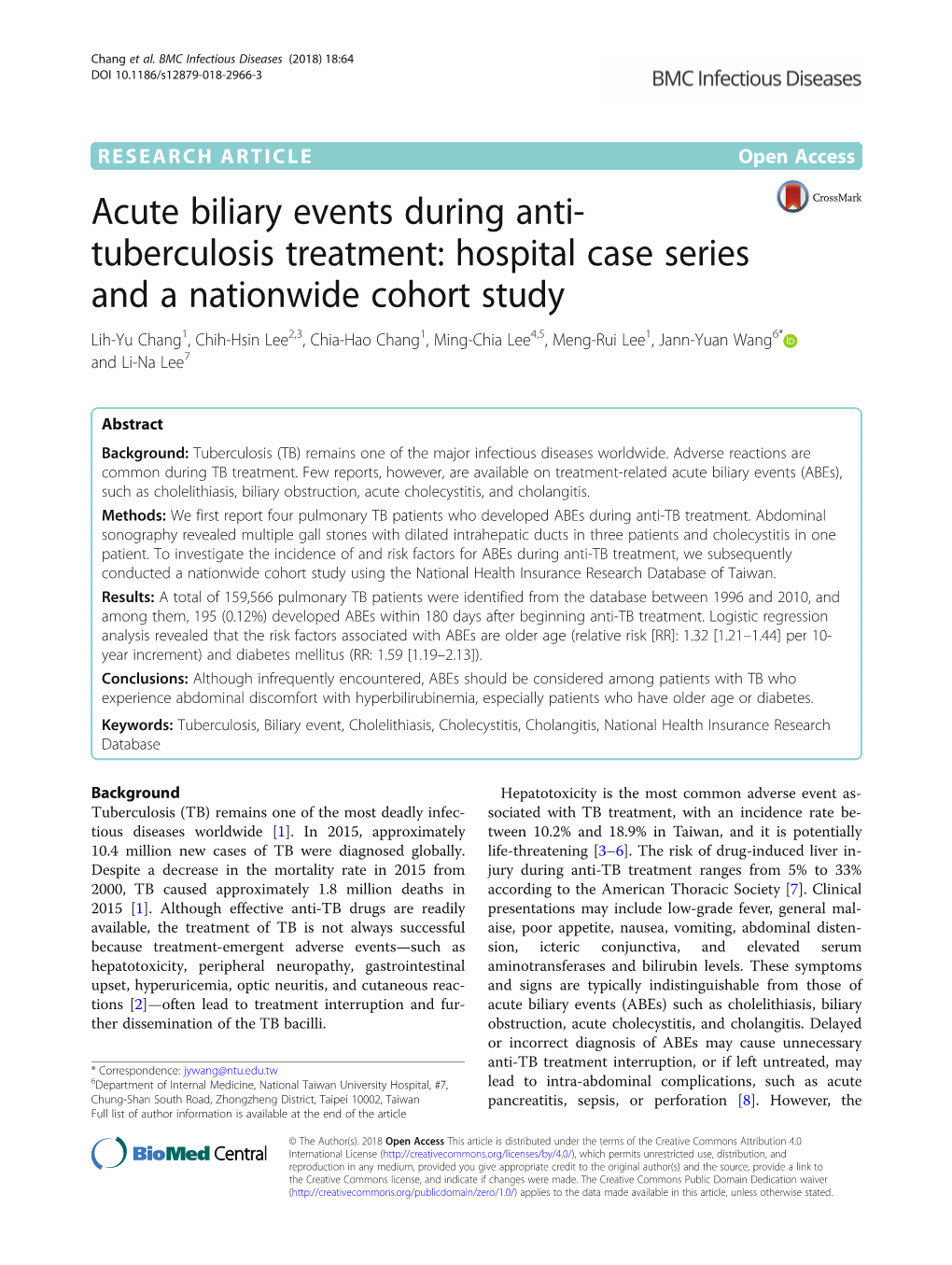 Acute Biliary Events During Anti-Tuberculosis Treatment