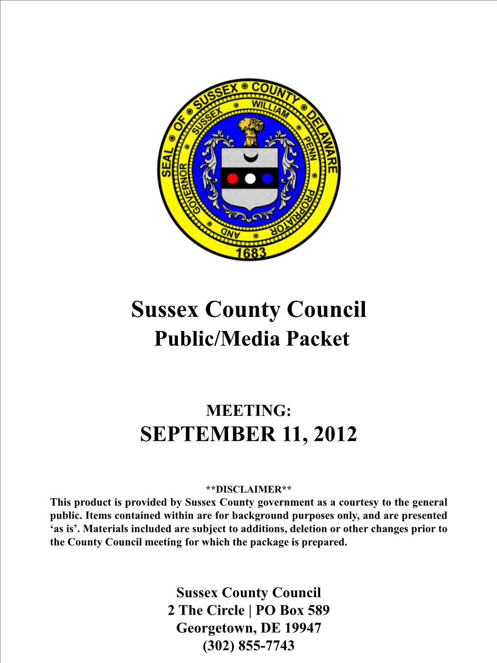 County Council Public/Media Packet