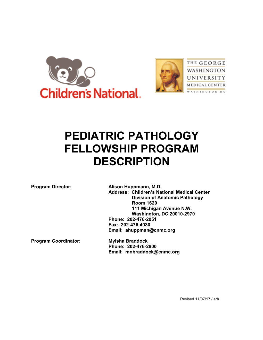 Pediatric Pathology Fellowship Program Description