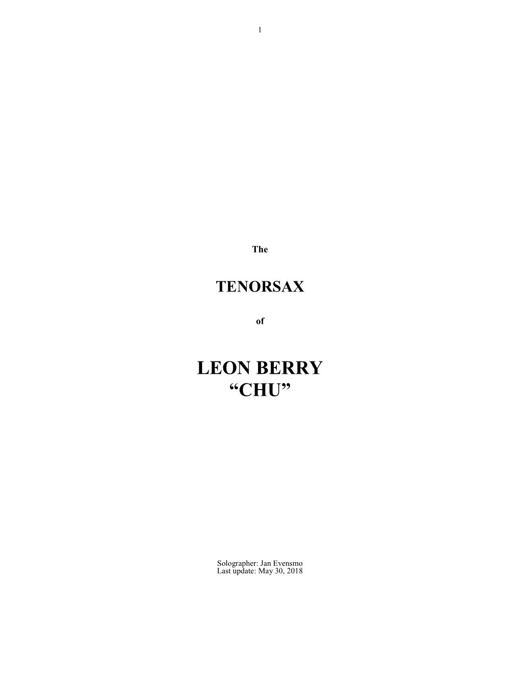 Download LEON BERRY “CHU”