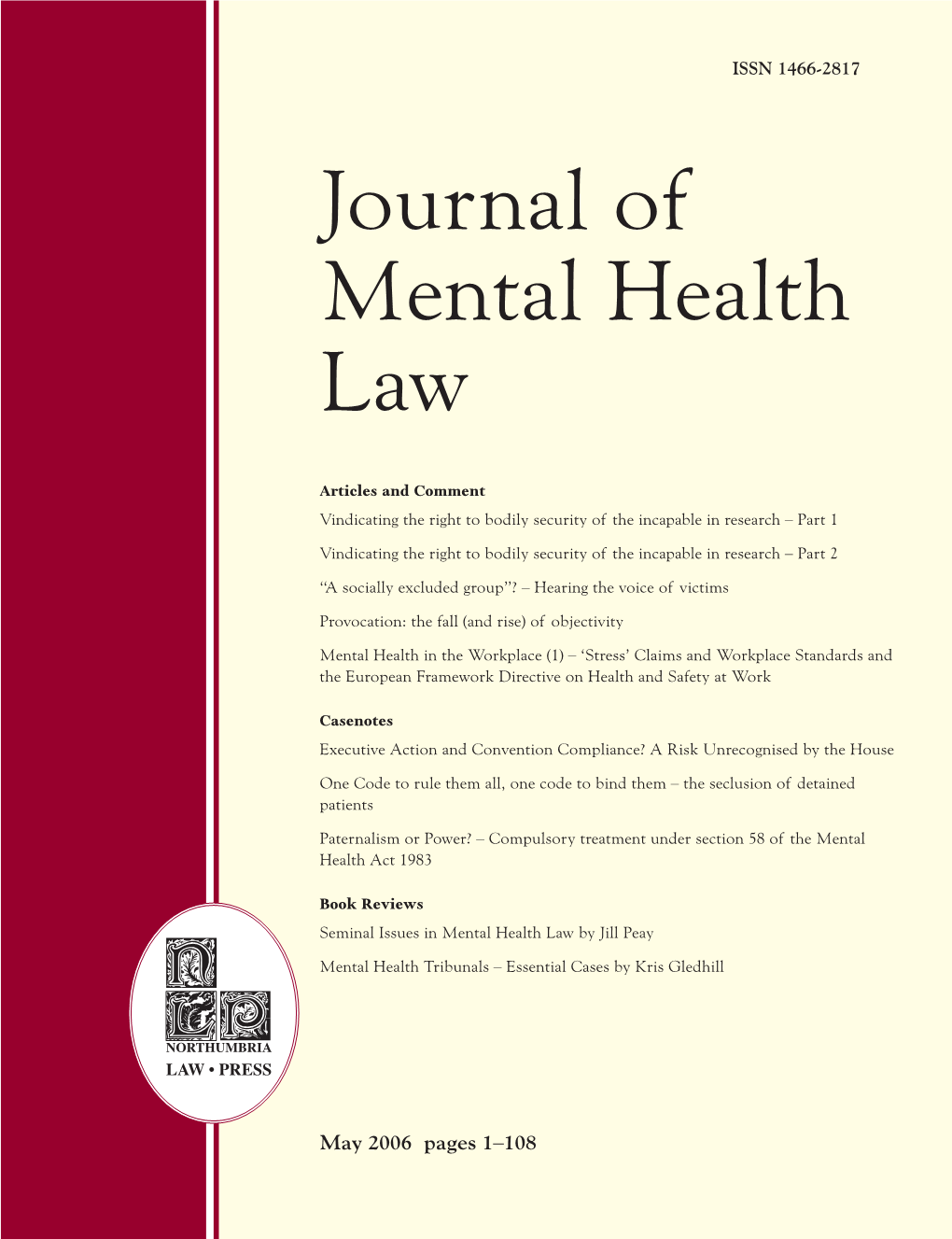 Journal of Mental Health Law