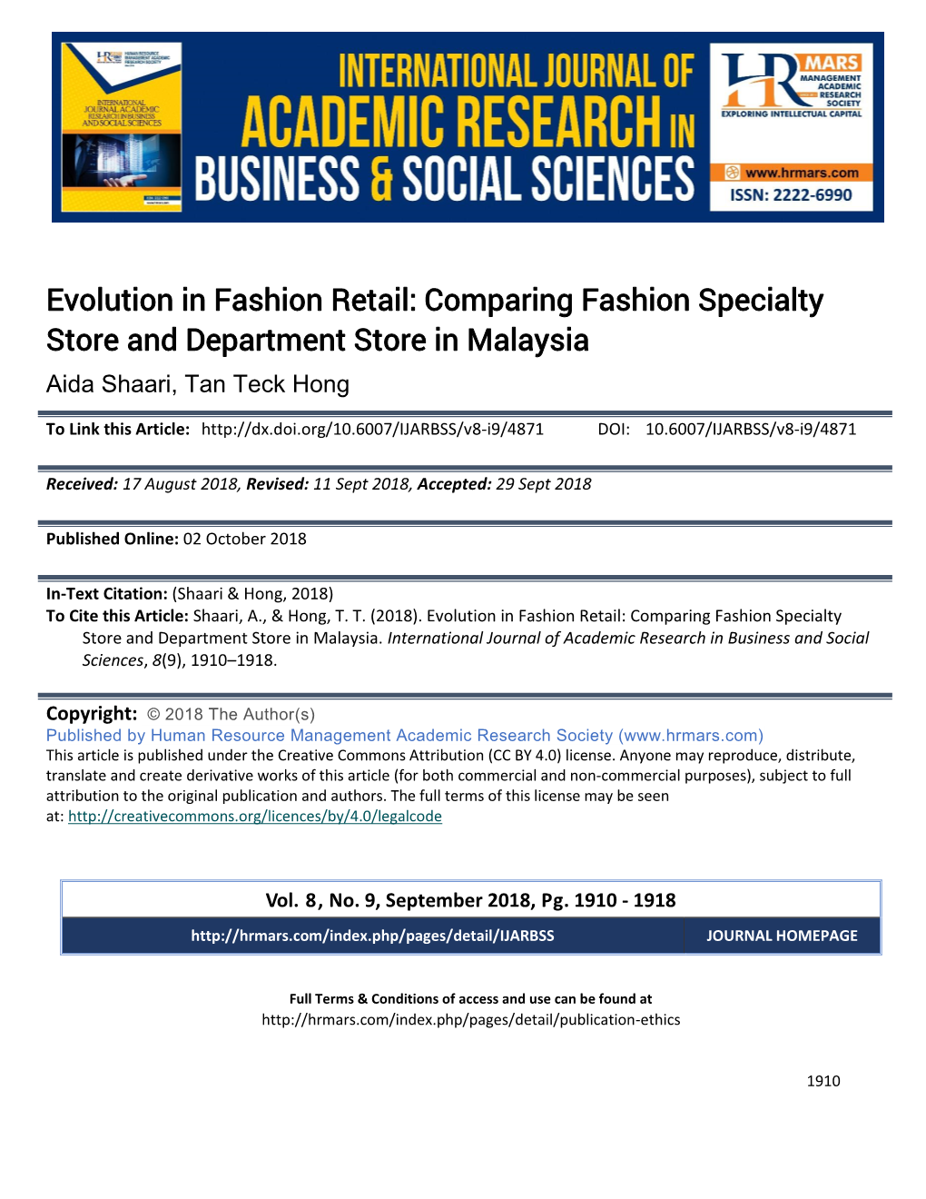 Comparing Fashion Specialty Store and Department Store in Malaysia