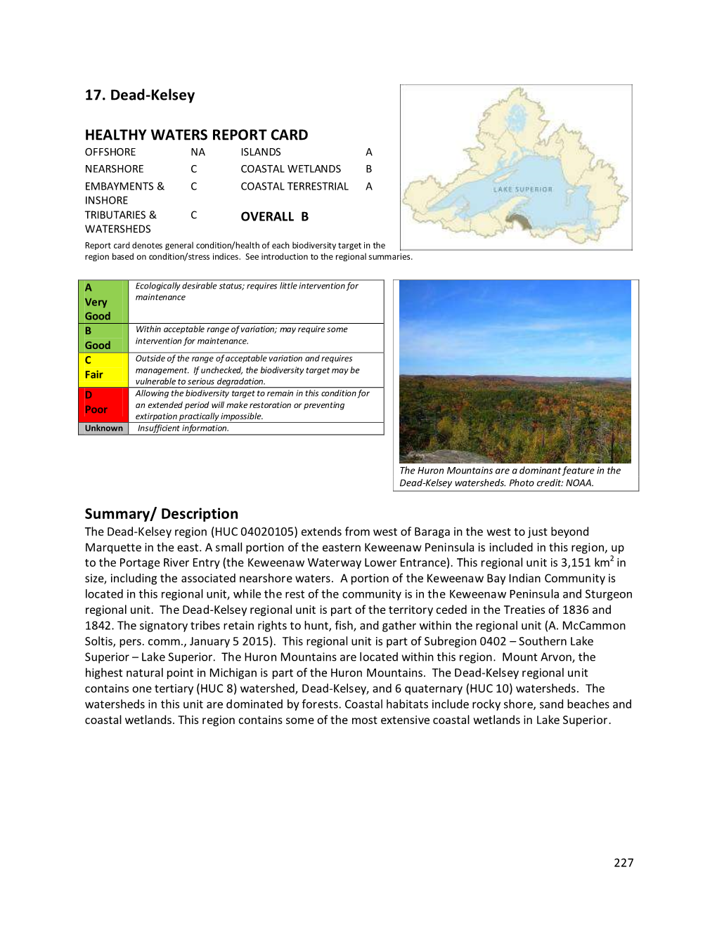 17. Dead-Kelsey HEALTHY WATERS REPORT CARD Summary