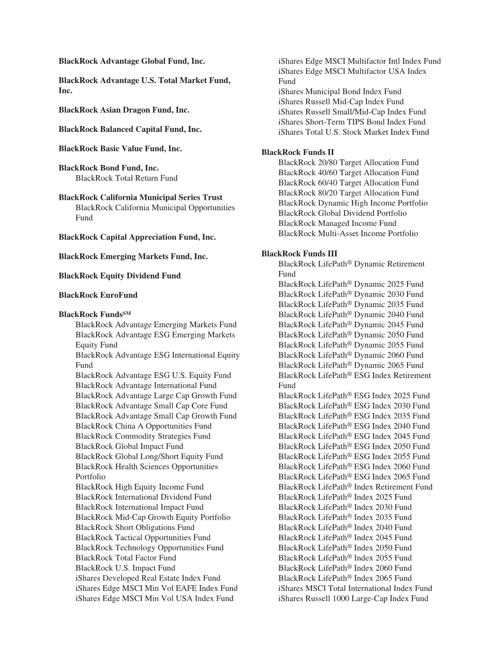 Blackrock Advantage Global Fund, Inc. Blackrock Advantage U.S