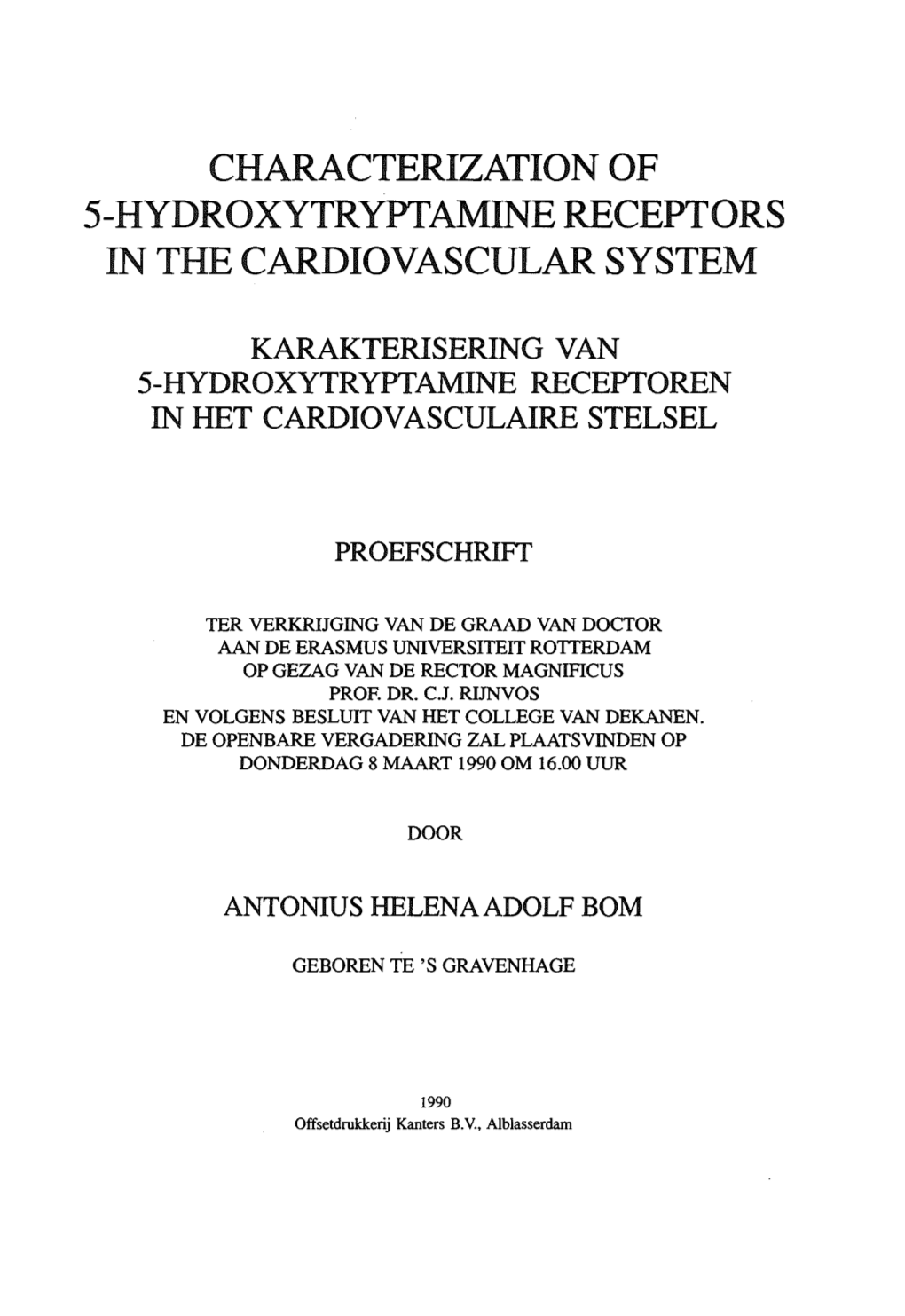 Characterization of 5-Hydroxytryptamine Receptors in the Cardiovascular System