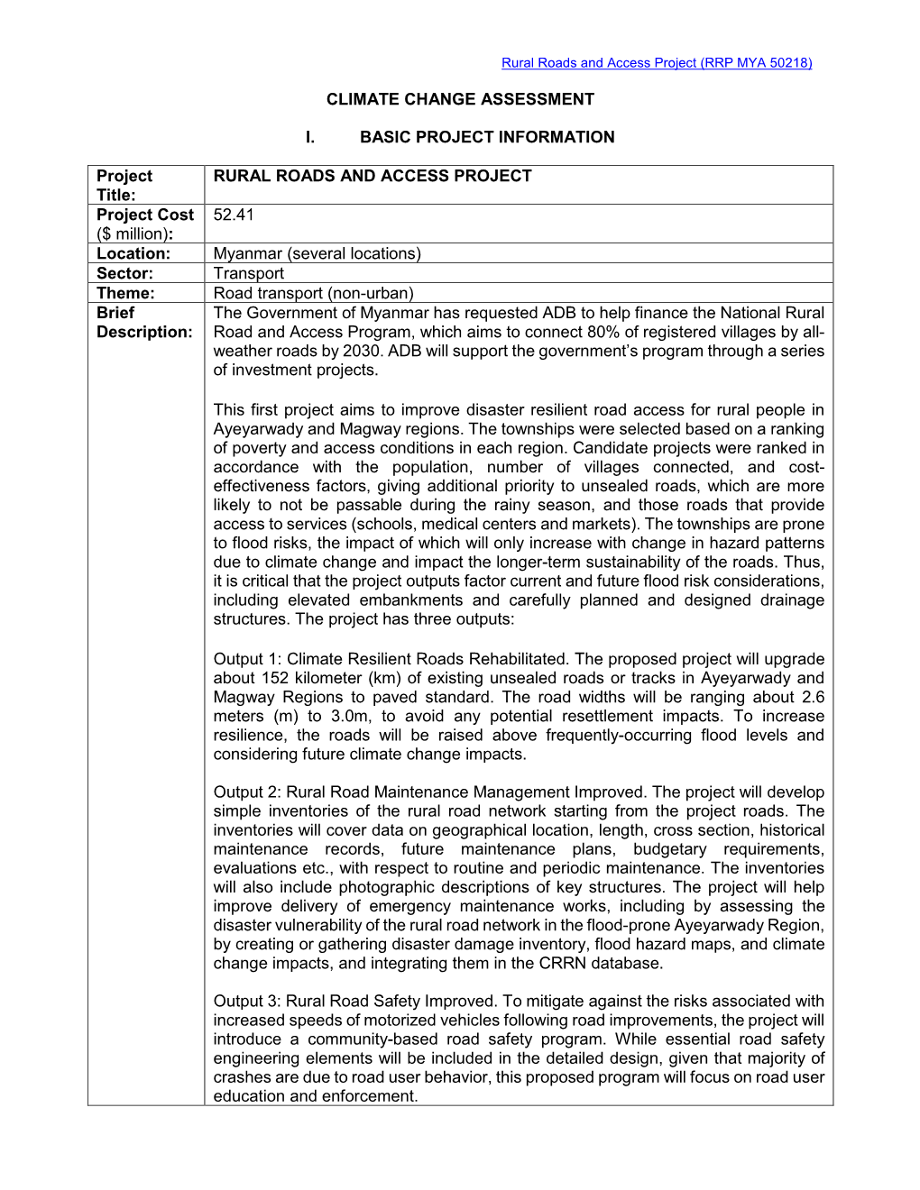 Climate Change Assessment