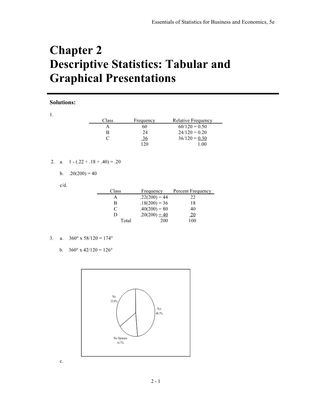 Essentials of Statistics for Business and Economics, 5E