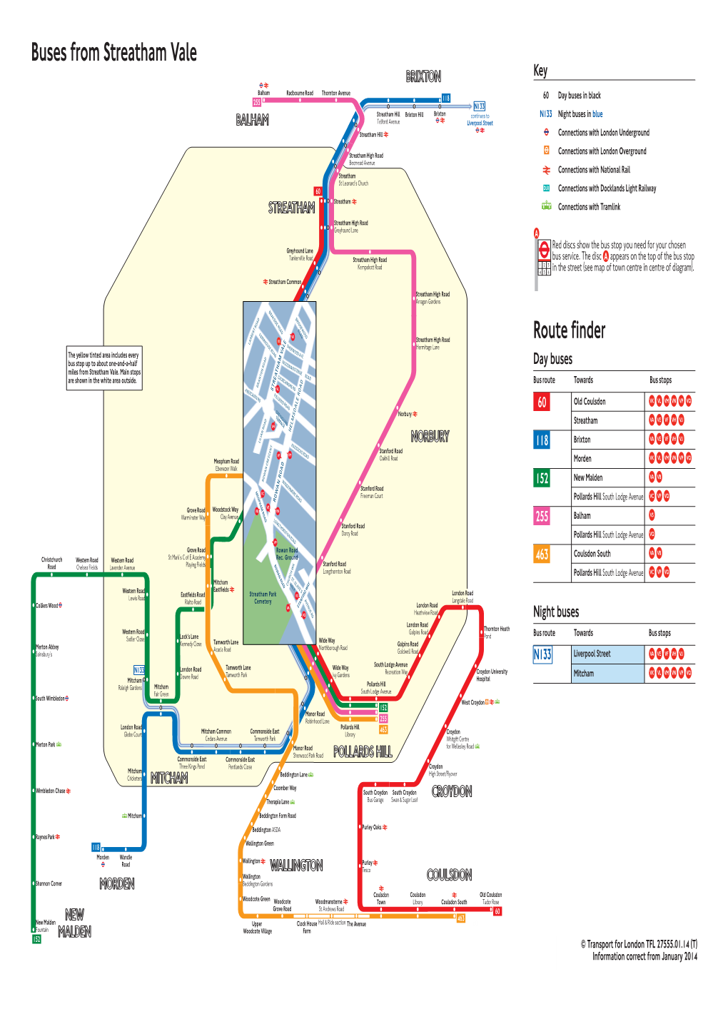 Buses from Streatham Vale