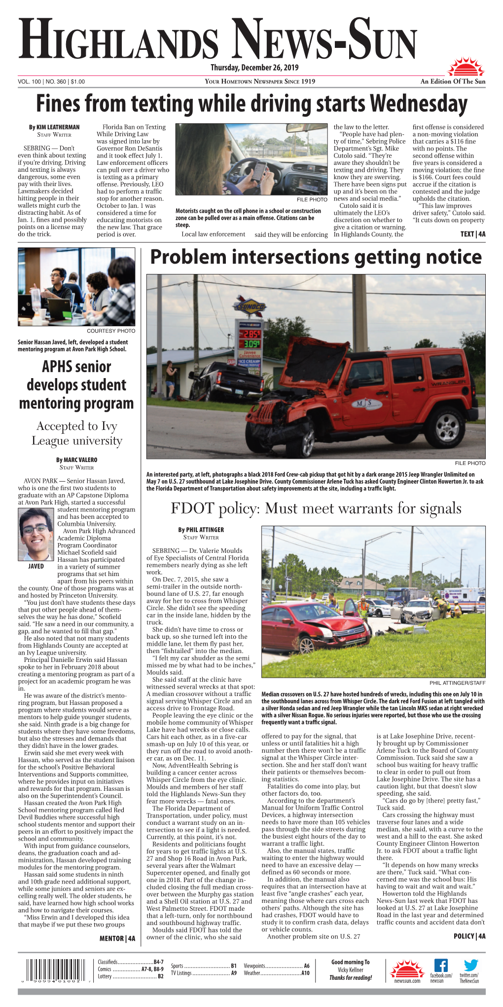 HIGHLANDS NEWS-SUN Thursday, December 26, 2019