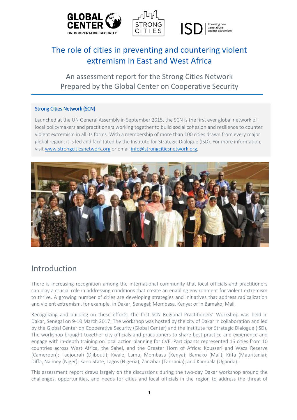 The Role of Cities in Preventing and Countering Violent Extremism in East and West Africa