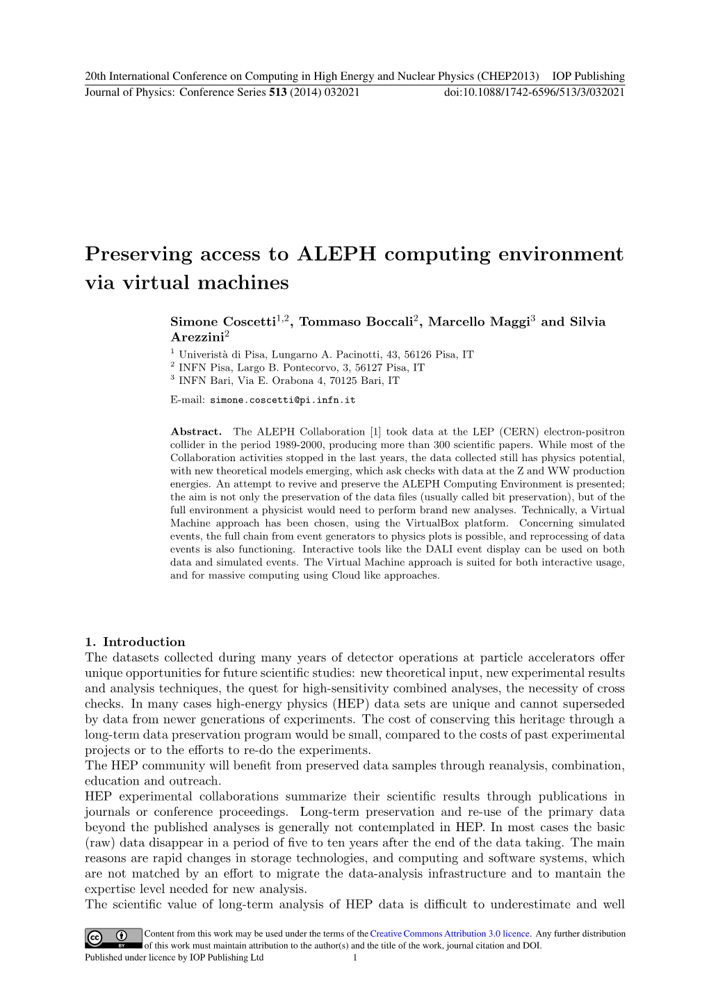 Preserving Access to ALEPH Computing Environment Via Virtual Machines
