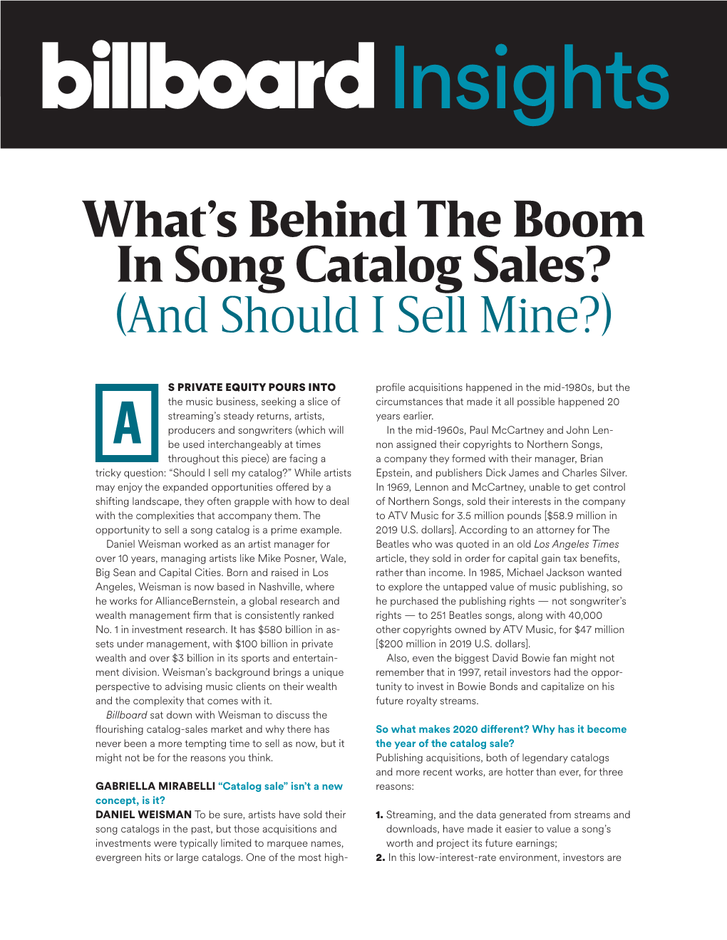 What's Behind the Boom in Song Catalog Sales?