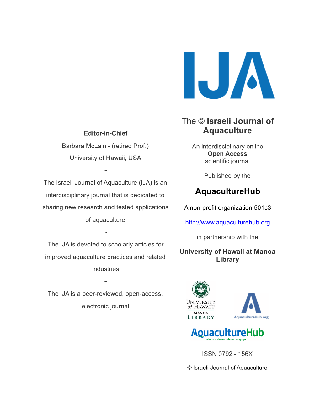 The Israeli Journal of Aquaculture – Bamidgeh Xx(X)