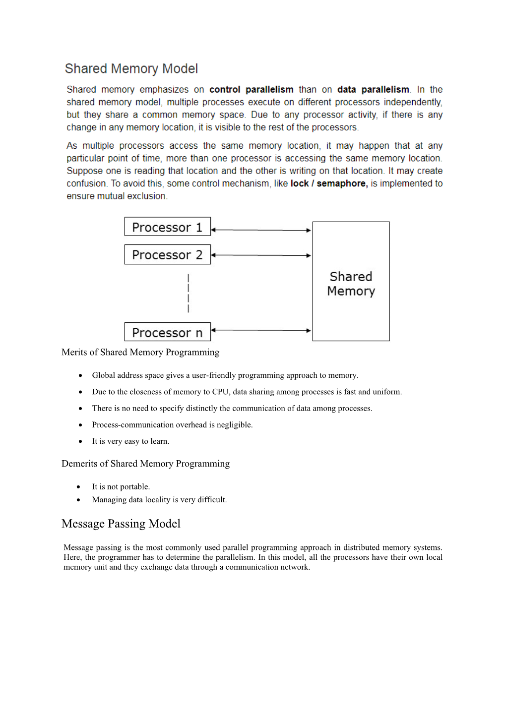 Message Passing Model