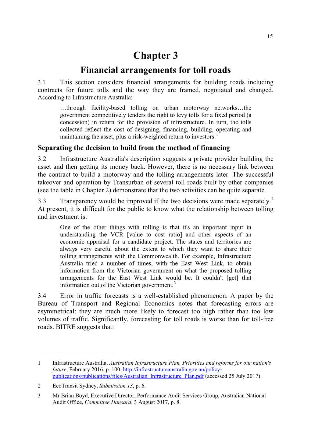 Toll Roads: Issues of Building, Financing and Charging