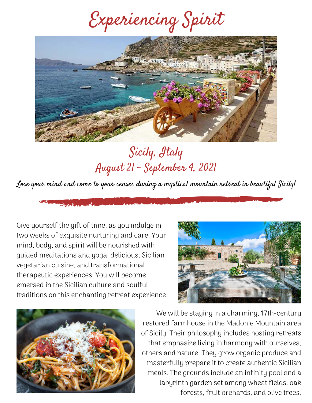 Experiencing Spirit in Sicily, Italy August 22