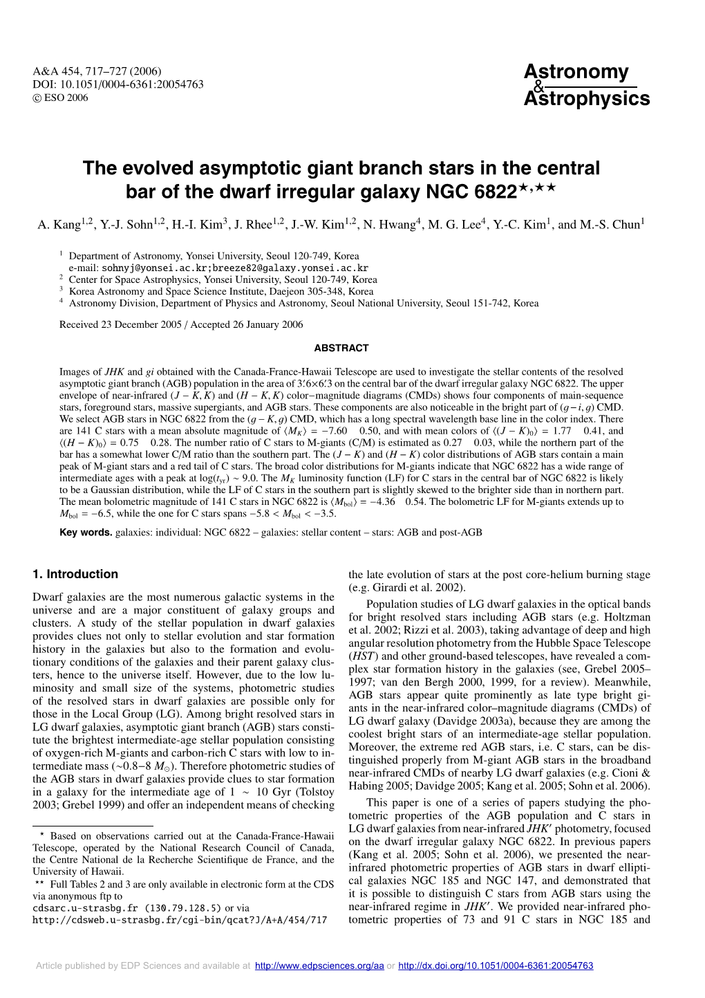 The Evolved Asymptotic Giant Branch Stars in the Central Bar of the Dwarf Irregular Galaxy NGC 6822�,