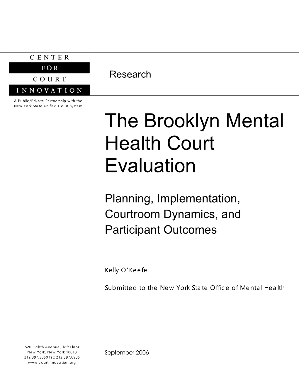 The Brooklyn Mental Health Court Evaluation