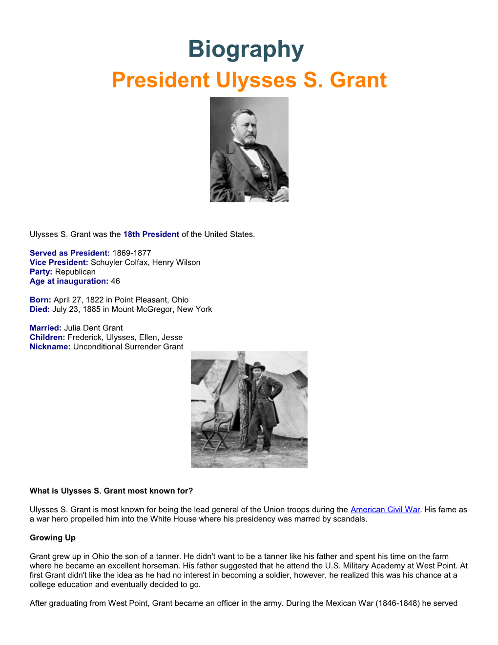 President Ulysses S. Grant