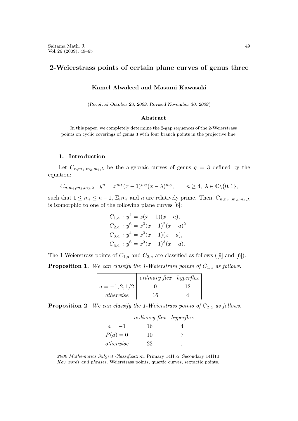 2-Weierstrass Points of Certain Plane Curves of Genus Three