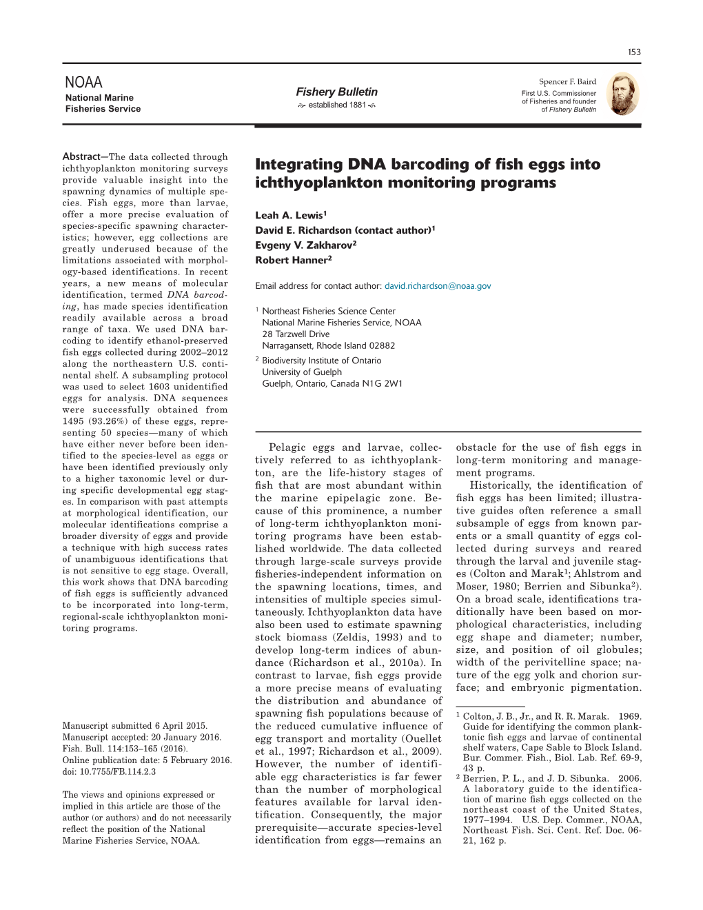 NOAA Integrating DNA Barcoding of Fish Eggs Into Ichthyoplankton