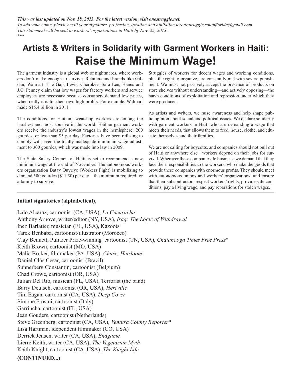 Raise the Minimum Wage!