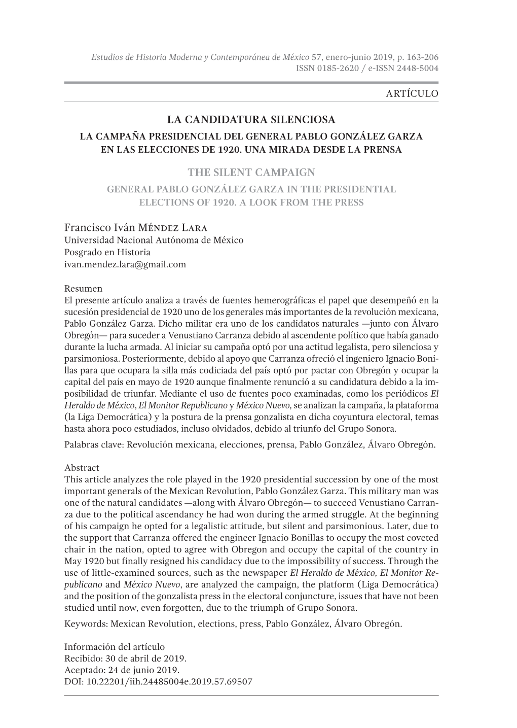 LA CANDIDATURA Silenciosa the SILENT Campaign Francisco Iván