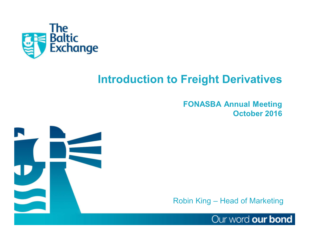 Introduction to Freight Derivatives