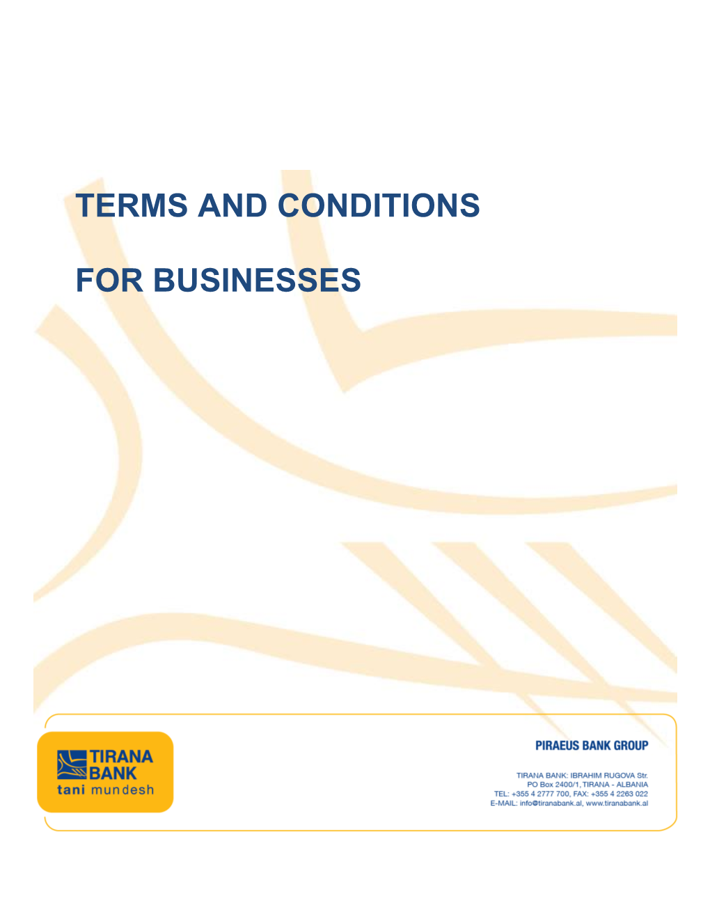 Terms and Conditions for Businesses