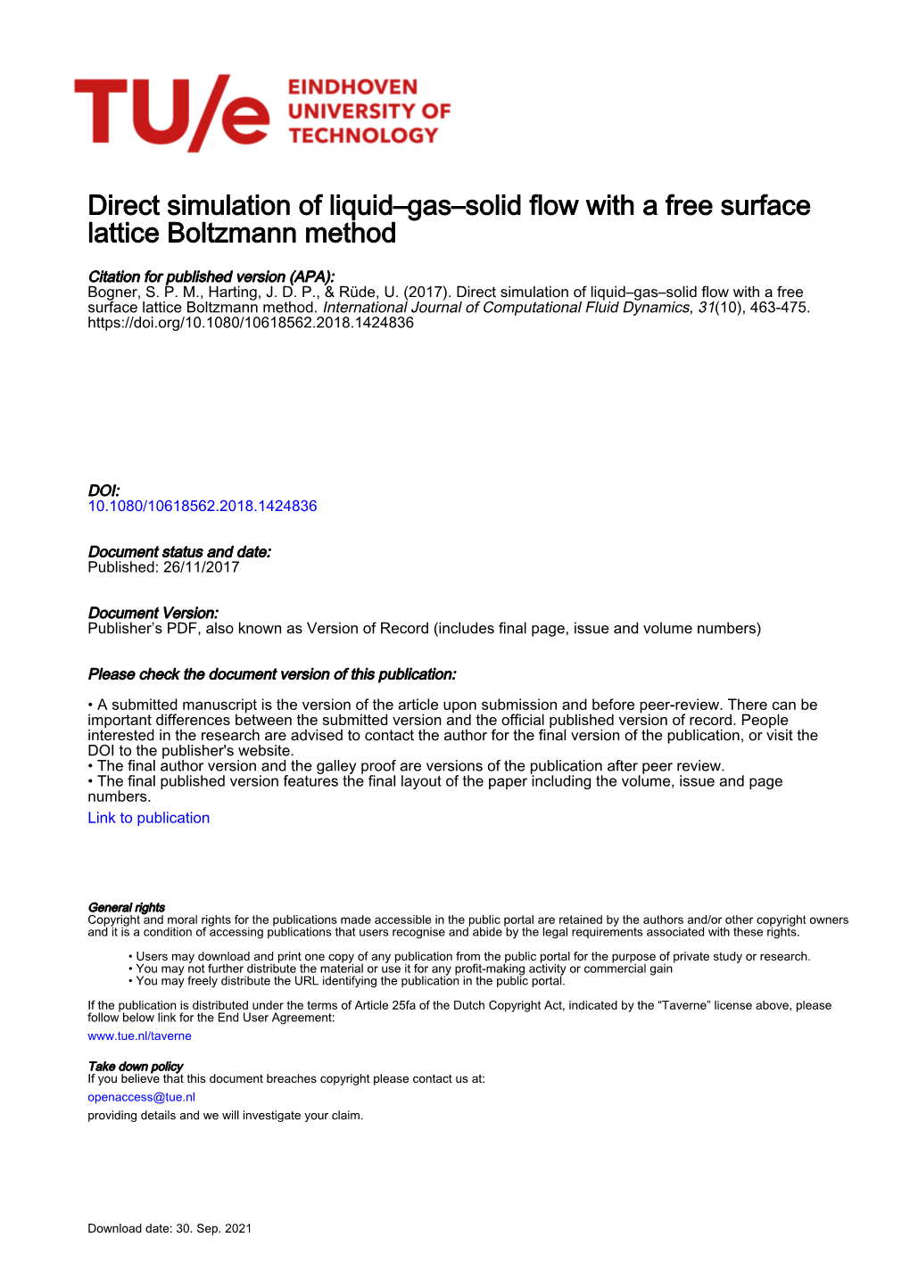 Gas--Solid Flow with a Free Surface Lattice Boltzmann Method