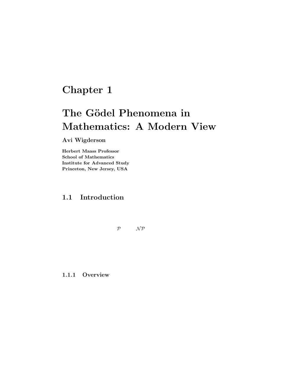 Chapter 1 the Gödel Phenomena in Mathematics