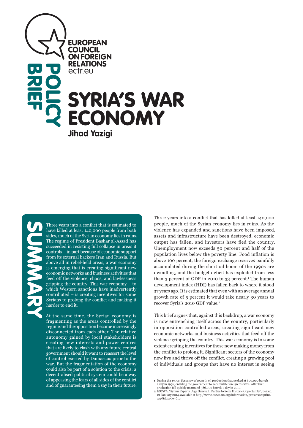 Syria's War Economy