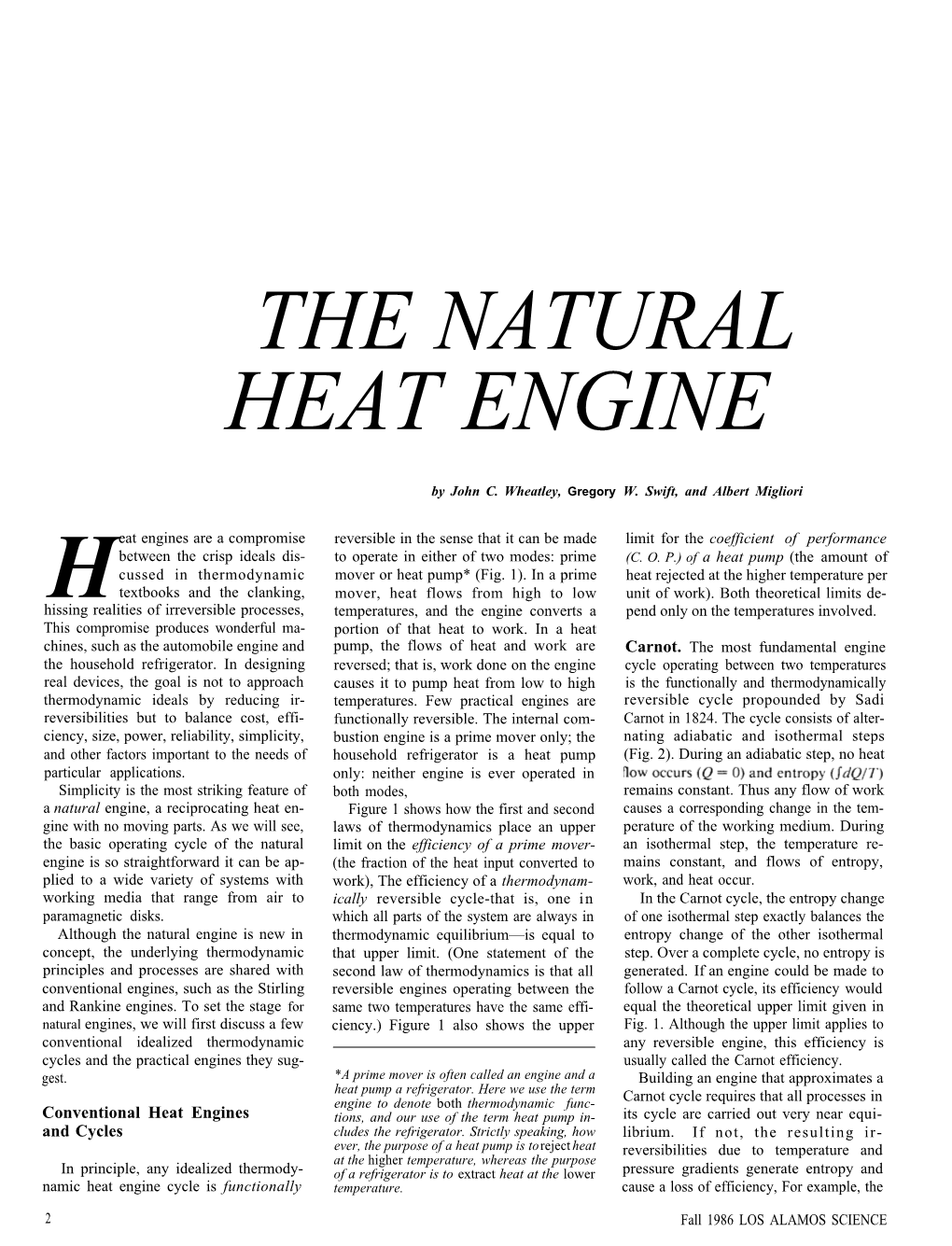 The Natural Heat Engine