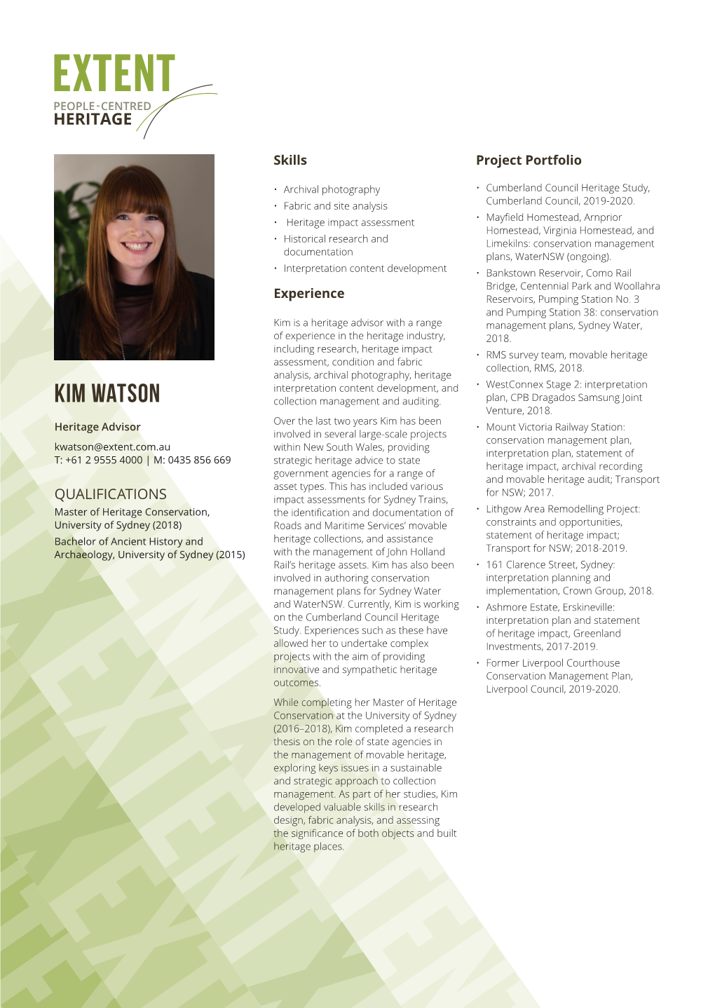 KIM WATSON Collection Management and Auditing