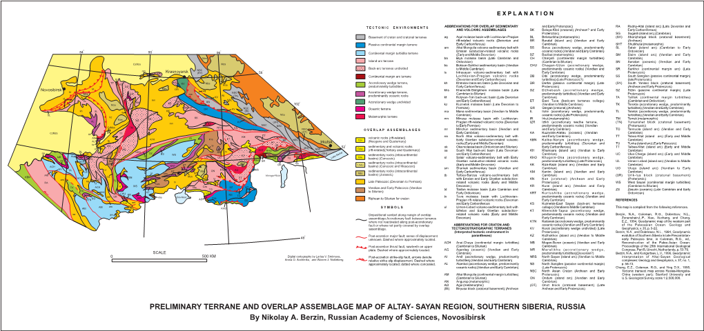 Preliminary Terrane and Overlap Assemblage Map of Altay-Sayan