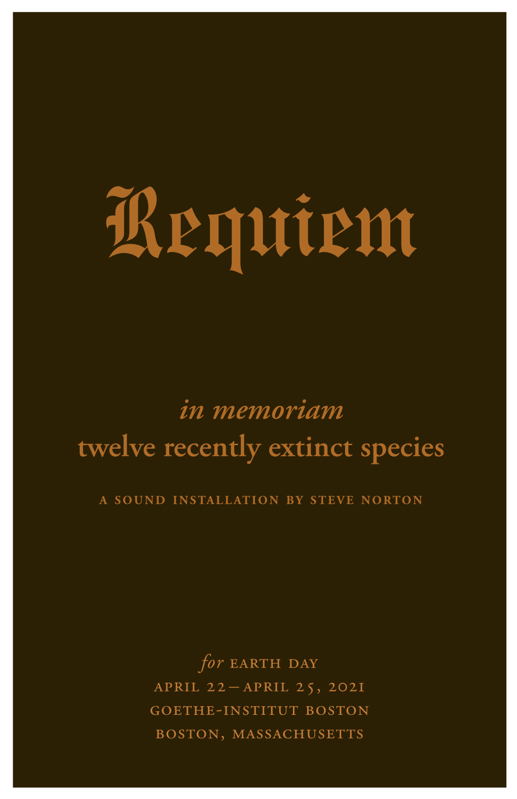 In Memoriam Twelve Recently Extinct Species