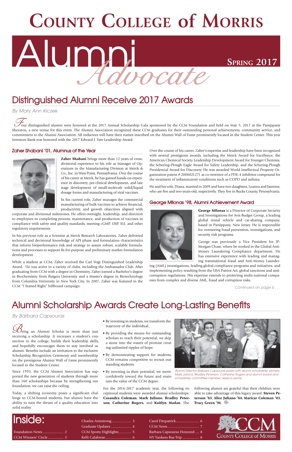 Spring 2017 Advocate Distinguished Alumni Receive 2017 Awards by Mary Ann Kiczek