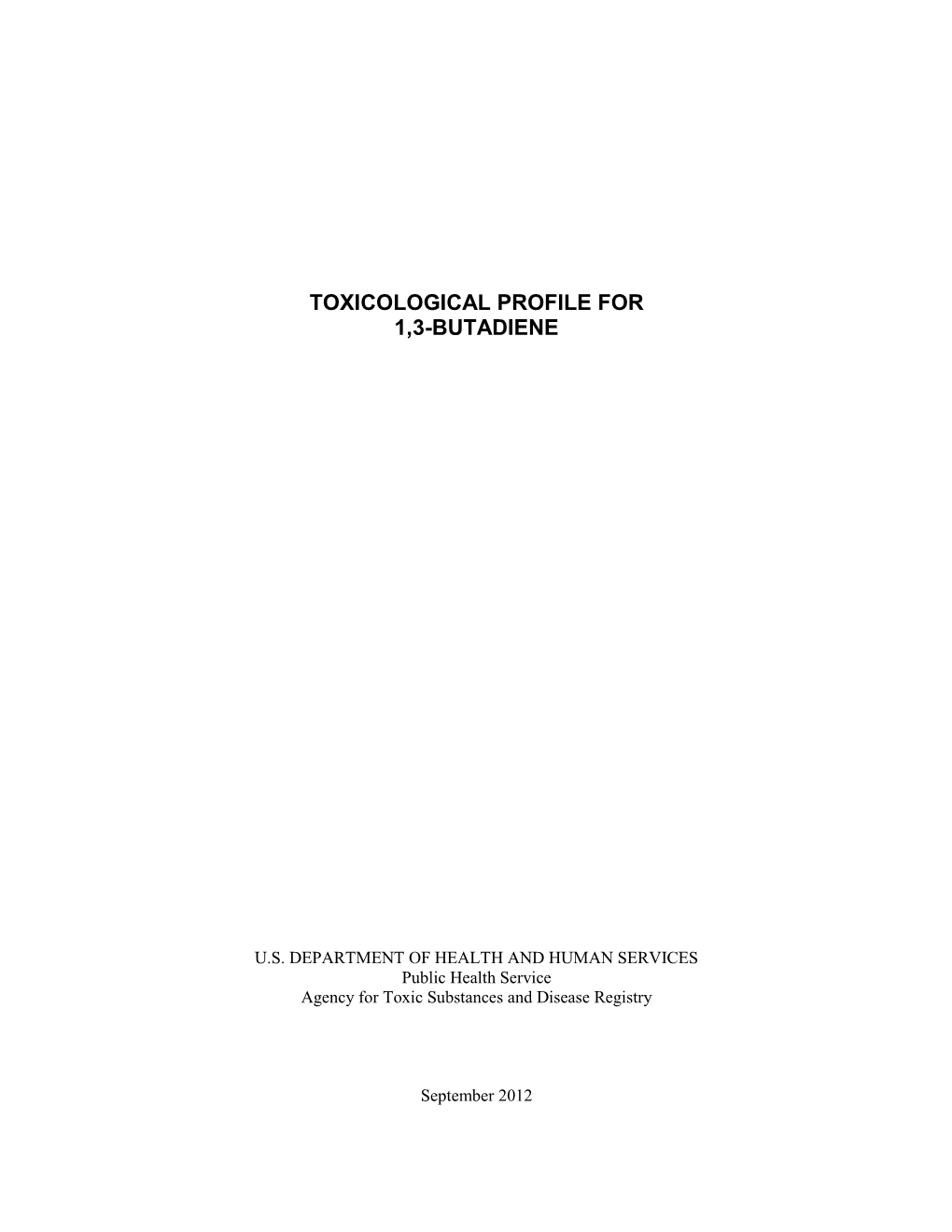 Draft Toxicological Profile for 1,3-Butadiene